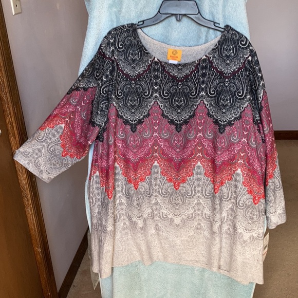 Relisted Ruby Rd cozy vibes boho print top size 2X - Picture 5 of 15